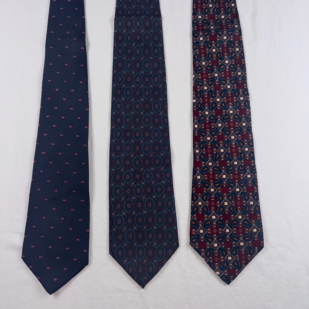 Christian Dior Monsieur Necktie Men Multi Silk Geometric Paisley Lot of 3